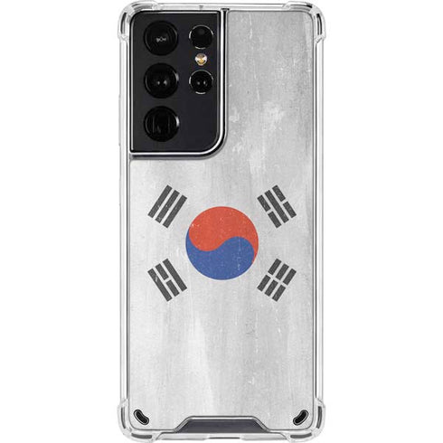 South Korean Flag Distressed Galaxy S21 Ultra 5G Clear Case